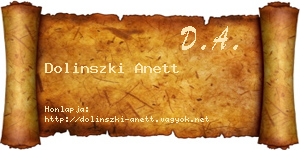 Dolinszki Anett névjegykártya