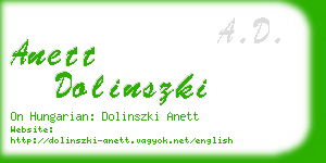 anett dolinszki business card